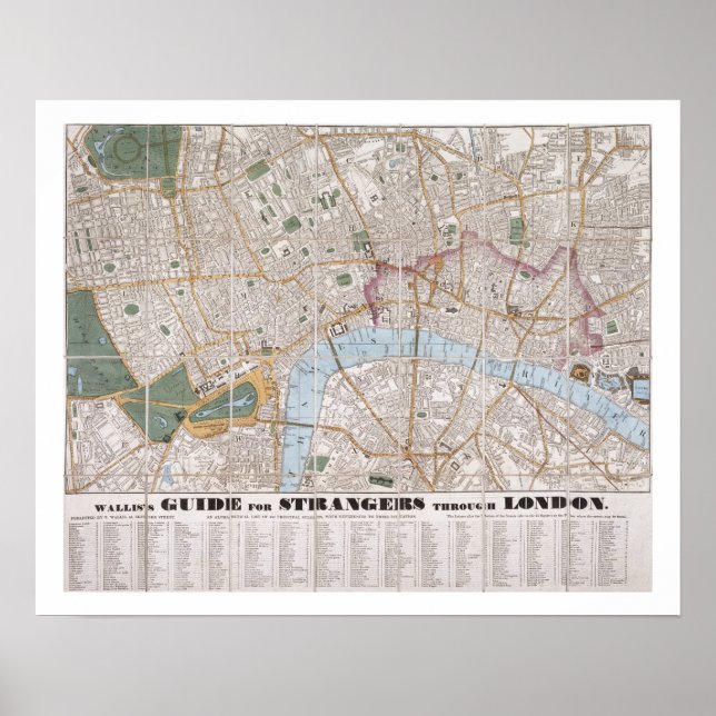Wallis's Guide for Strangers Through London, 1841 Poster (Vorne)