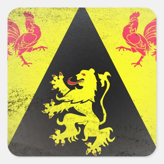 Wallloon Brabant Quadratischer Aufkleber (Vorderseite)