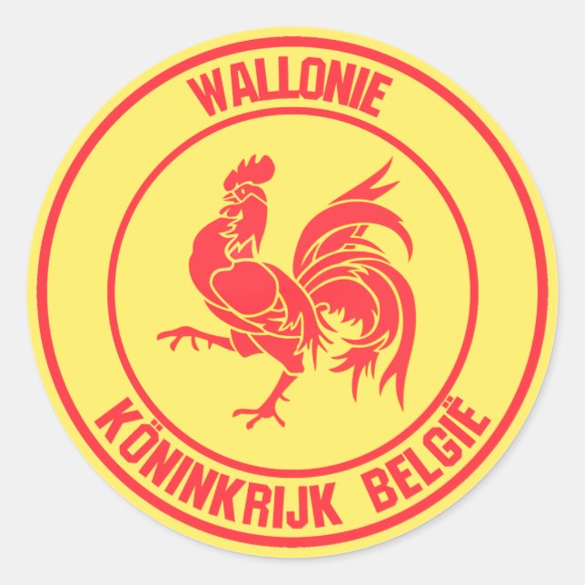 Wallonie Round Emblem Runder Aufkleber (Vorderseite)