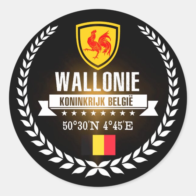 Wallonie Runder Aufkleber (Vorderseite)