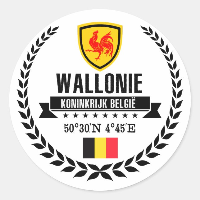 Wallonie Runder Aufkleber (Vorderseite)