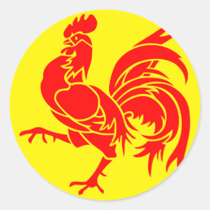 Wallonische (Belgien) Flagge Runder Aufkleber