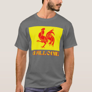Wallonische Regions-Flagge mit Namen T-Shirt