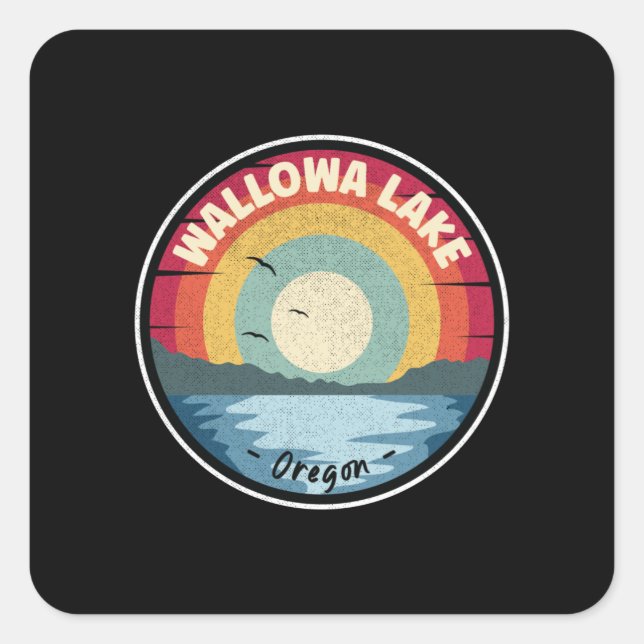 Wallowa Lake Oregon Farbenfrohe Landschaft Quadratischer Aufkleber (Vorderseite)
