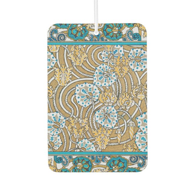 Wallpaper "Cyclamen blue art nouveau" Autolufterfrischer (Vorderseite)