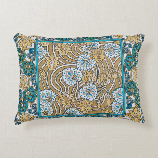Wallpaper "Cyclamen blue art nouveau" Dekokissen (Vorderseite)