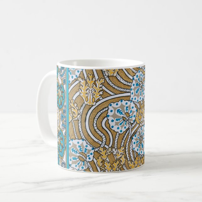 Wallpaper "Cyclamen blue art nouveau" Kaffeetasse (Vorderseite Links)