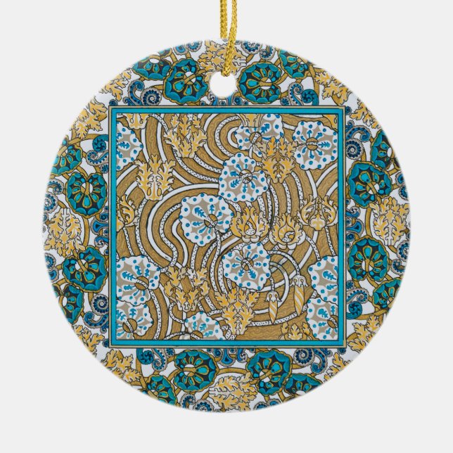 Wallpaper "Cyclamen blue art nouveau" Keramik Ornament (Vorne)