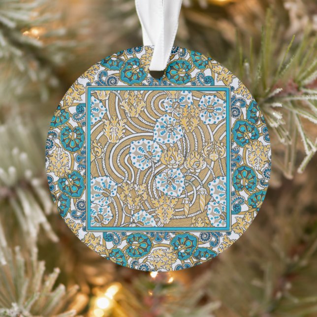 Wallpaper "Cyclamen blue art nouveau" Ornament (Baum)