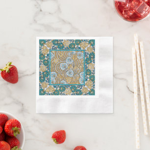 Wallpaper "Cyclamen blue art nouveau" Serviette