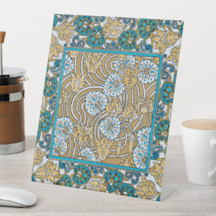 Wallpaper "Cyclamen blue art nouveau" Sockelschild