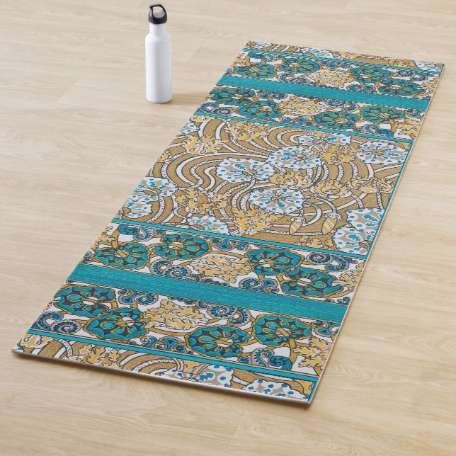Wallpaper "Cyclamen blue art nouveau" Yogamatte (Beispiel)