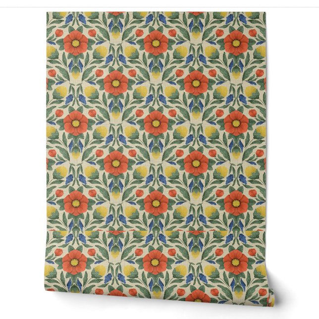 Wallpaper Folk Art Garden Tapete (Abrollen)