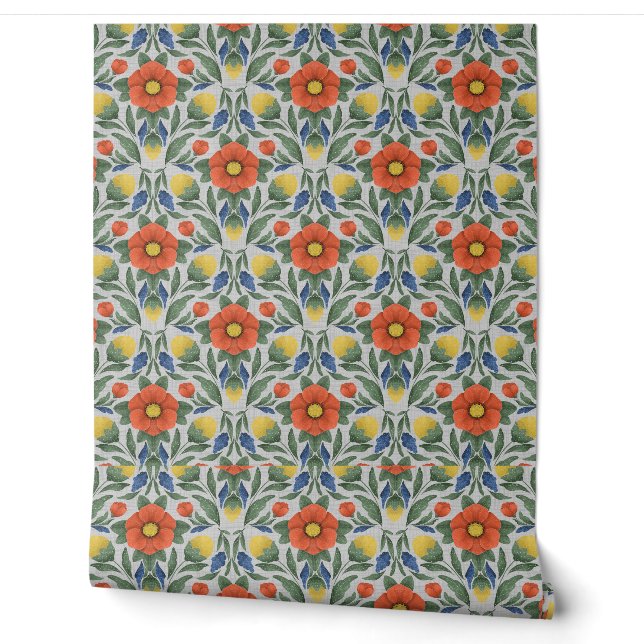 Wallpaper Folk Art Garden Tapete (Abrollen)