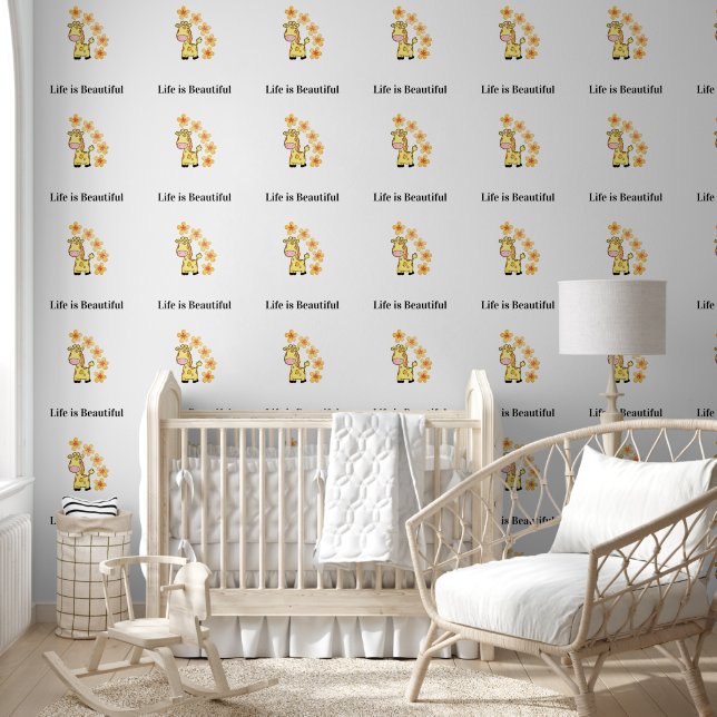 Wallpaper Giraffe Leben ist schön Tapete (Kinder)