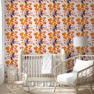 Wallpaper Orange Hearts Fairy Tapete