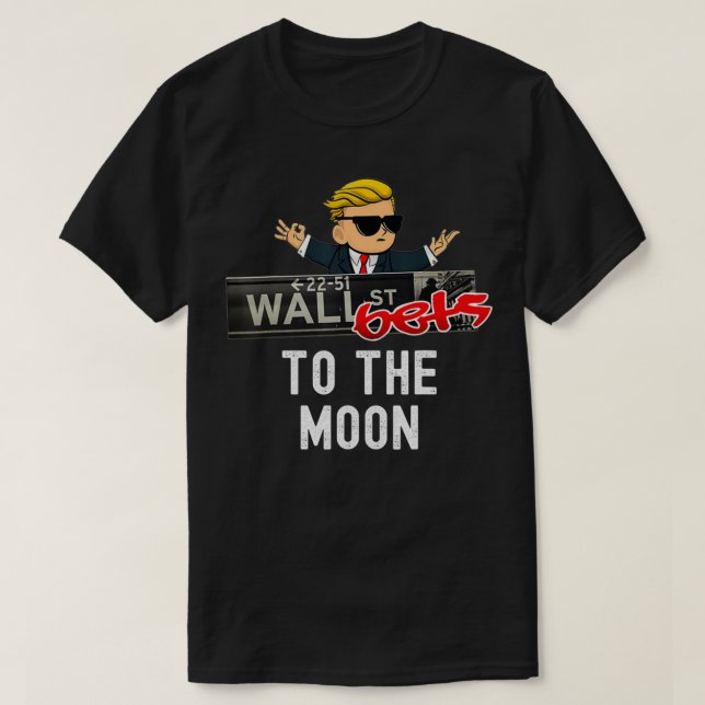 Wallstreetbets-Logo auf dem Mond T-Shirt (Design vorne)