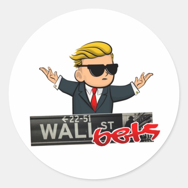 WallstreetBets - WSB Runder Aufkleber (Vorderseite)