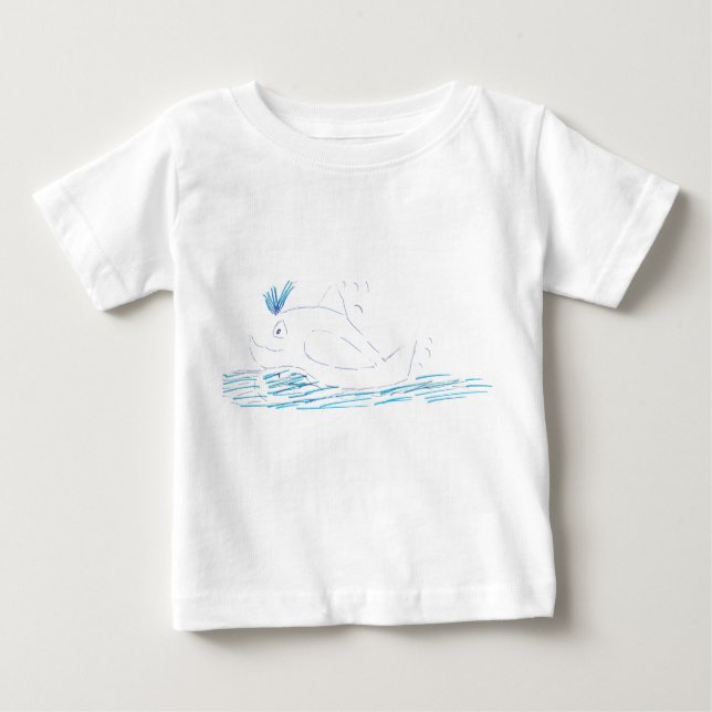 Wally Whale Jersey Babies T - Shirt (Vorderseite)