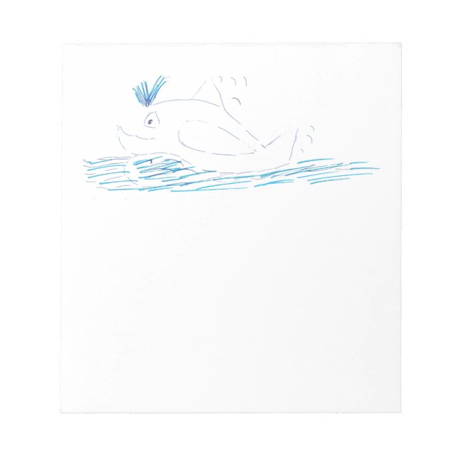 Wally Whale Notepad Notizblock (Vorderseite)