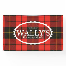 Wally's Homemade Goods Banner in Kariert