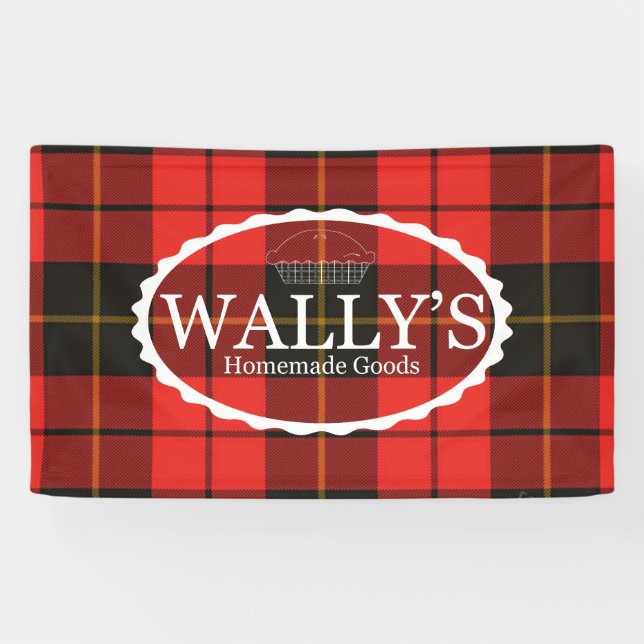 Wally's Homemade Goods Banner in Kariert (Horizontal)