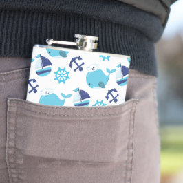 Walmuster, Niedliche Wale, Blauwale Flachmann