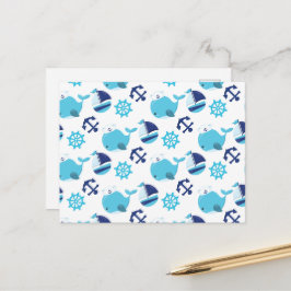 Walmuster, Niedliche Wale, Blauwale Postkarte