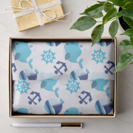 Walmuster, Niedliche Wale, Blauwale Seidenpapier