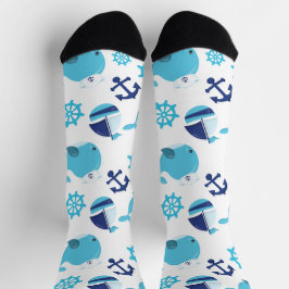 Walmuster, Niedliche Wale, Blauwale Socken