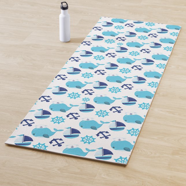 Walmuster, Niedliche Wale, Blauwale Yogamatte (Beispiel)