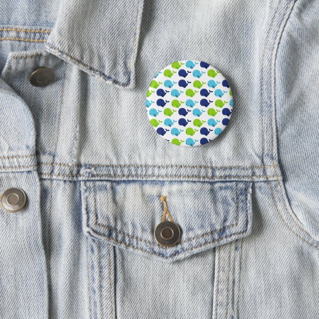 Walmuster, Niedliche Wale, Meerestiere Button (Beispiel)