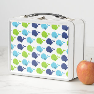 Walmuster, Niedliche Wale, Meerestiere Metall Brotdose