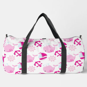 Walmuster, Niedliche Wale, rosa Wale Duffle Bag