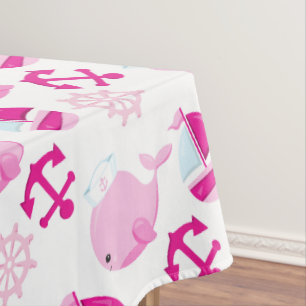 Walmuster, Niedliche Wale, rosa Wale Tischdecke