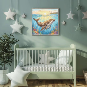 Walmutter- und Kalb-Kinderstube Poster