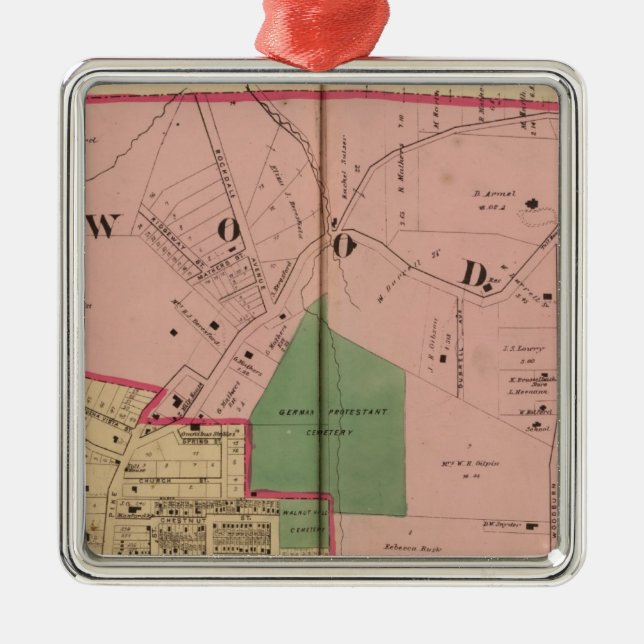 Walnusshügel, Ohio Silbernes Ornament (Vorne)