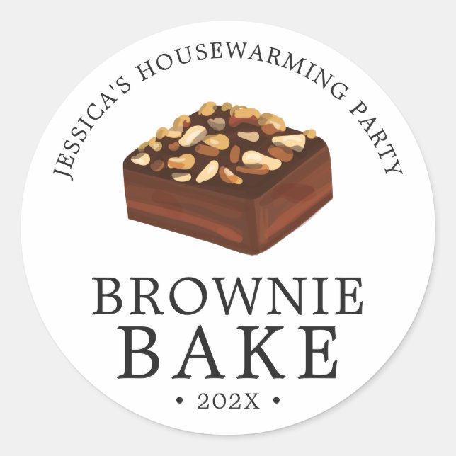 Walnut Brownie | Party mit Backgedanken Runder Aufkleber (Vorderseite)