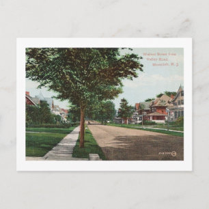Walnut St., Montclair, NJ Vintag Postkarte