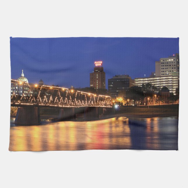 Walnut Street Bridge Harrisburg Pennsylvania Küchentuch (Horizontal)