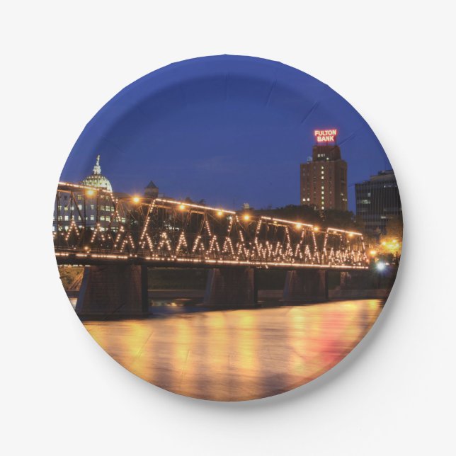 Walnut Street Bridge Harrisburg Pennsylvania Pappteller (Vorderseite)