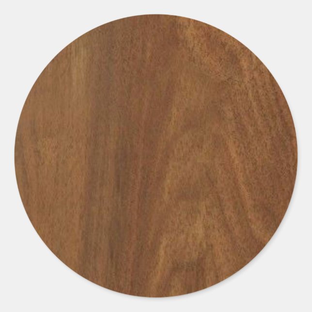 WALNUT WOOD American finish Blanche + TEXT Runder Aufkleber (Vorderseite)