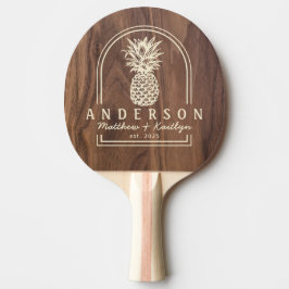 Walnut Wood Pineapple Wedding Arch & Name Tischtennis Schläger