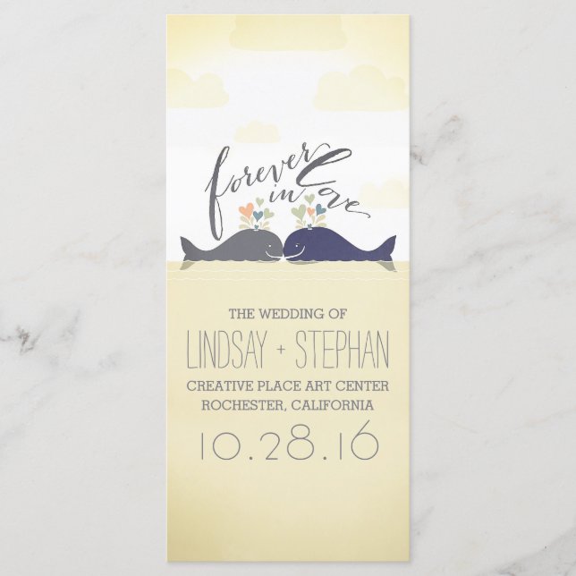 Walpaare romantische Hochzeitsprogramme Programm (Vorderseite)