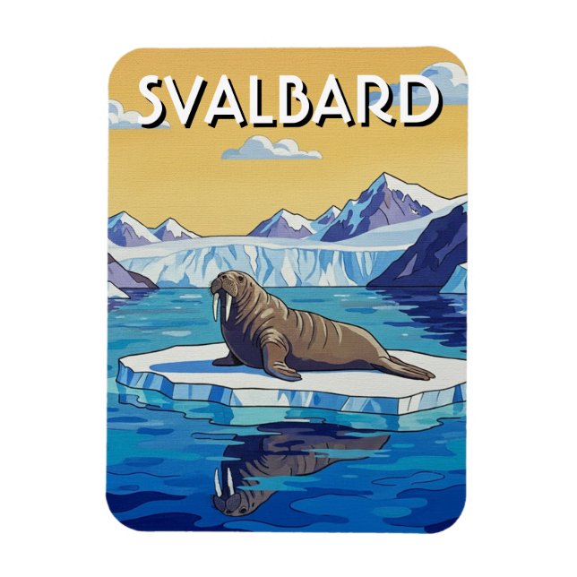 Walross in Svalbard Norwegen Magnet (Vertikal)
