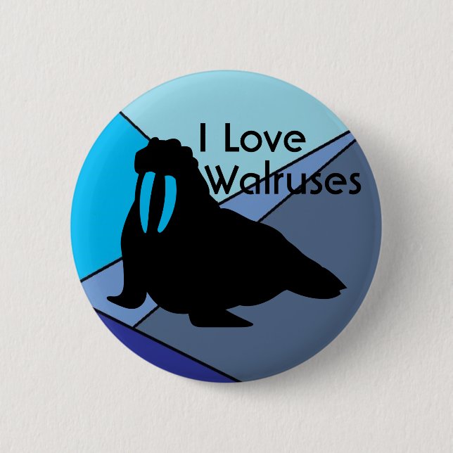 Walross-Liebe-Knopf Button (Vorderseite)