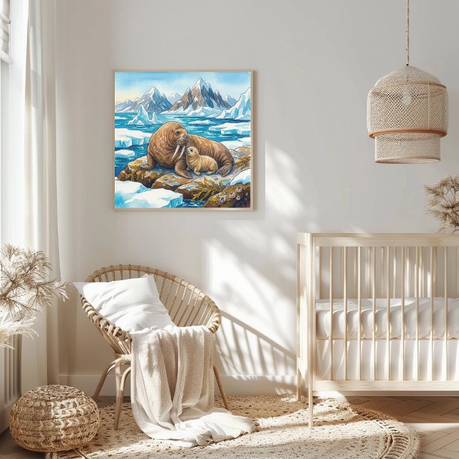 Walross-Mutter und Kinderkrippe Poster (Von Creator hochgeladen)