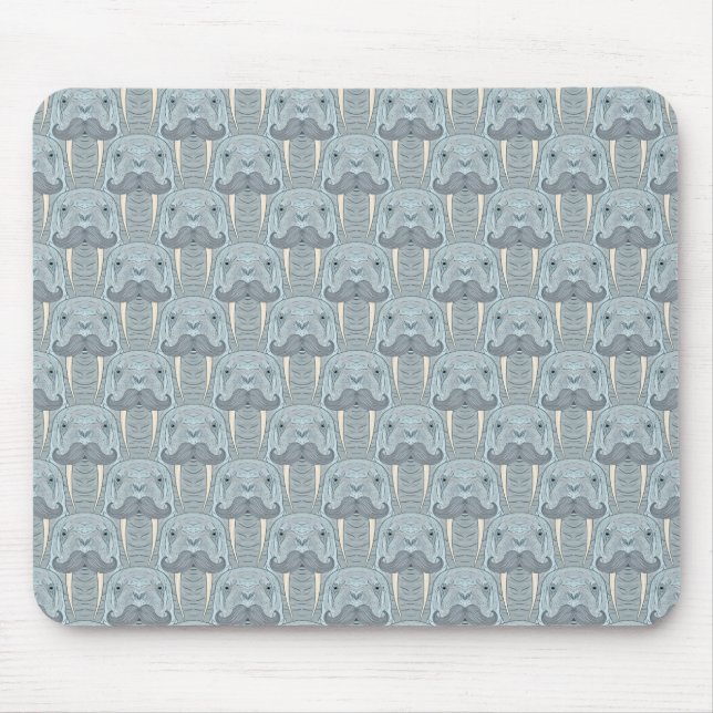 Walross-Schnurrbart-Muster Mousepad (Vorne)
