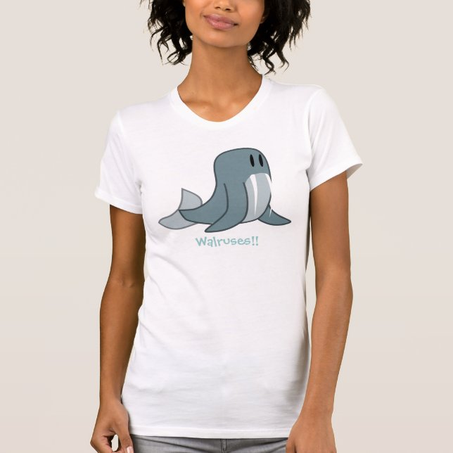 Walross-Text-Shirt T-Shirt (Vorderseite)