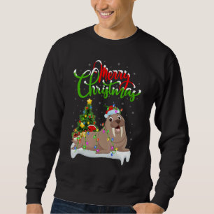 Walross-Weihnachtsdekorationen Weihnachtsmann Walr Sweatshirt